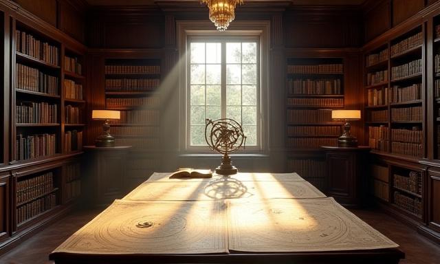 Vintage celestial archive and research library