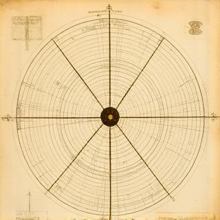Vintage celestial sphere and coordinate system diagram