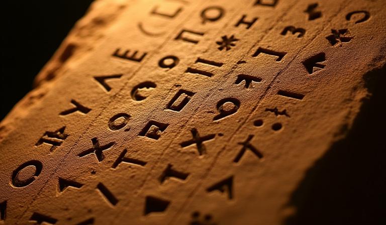 Archaeological depiction of ancient Babylonian celestial mapping on clay